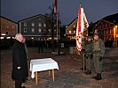 Volker Heerdegen nach der Übergabe des Fahnenbandes.