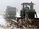 Eine Versorgungsstraße wird geschoben.