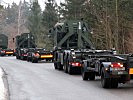 Österreichische Container-Transporter auf dem Weg nach Ulm.