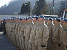 Die UNIFIL-Soldaten sind zur Verabschiedung angetreten.