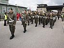 Die Militärmusik Oberösterreich an der Spitze des Einmarsches.