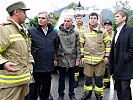 Am Montag besuchten Verteidigungsminister Klug, Bundeskanzler Faymann und Staatssekretär Ostermayer die Helfer in Ebensee, Oberösterreich.