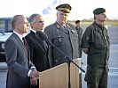 v.l.: Verteidigungsminister Klug, Bundeskanzler Faymann, Generalleutnant Segur-Cabanac, Generalleutnant Reißner.