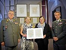 V.l.: Generalleutnant Christian Ségur-Cabanac, Barbara Neubauer, Heidemarie Uhl, Christian Ortner.