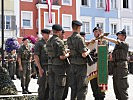 Rekrut Lettner, 2.v.r., leistete sein Gelöbnis an der Standarte.