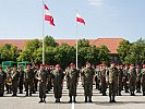 Die polnische und österreichische Militärmusik in der Maria Theresien-Kaserne.