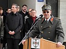 Militärkommandant Ernst Konzett bei seiner Rede.