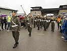 Die Militärmusik OÖ an der Spitze des Einmarsches.