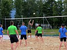 Teamgeist im Beruf und beim Beachvolleyball.