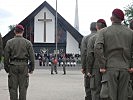 Mit dem Hissen der Bundesdienstflagge begann der Traditionstag des Jägerbataillons 25.