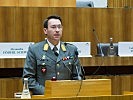 Brigadier Frank bei der Eröffnungsrede des Symposiums.