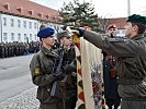 Die jungen Wehrpflichtigen leisteten ihr Treuegelöbnis.