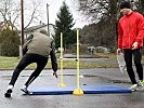 Ein Koordinationssternlauf ist Teil der sportmotorischen Testung.