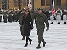 Major Richard Haselwanter, Bundesrat Anneliese Junker und der stellvertretende Militärkommandant von Tirol Oberst Gerhard Pfeifer.