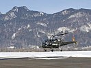 Die "Alouette" III hebt zum Messflug ab.