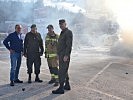 V.l.: Bürgermeister Viertler, Brigadier Hufler, Ortsfeuerwehrkommandant Rauchenbacher, Oberst Rodewald.