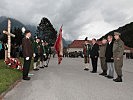 Im Anschluss an die Angelobung wurde mit einer Kranzniederlegung an den hundertsten Jahrestag des Kriegseintrittes der Landecker Standschützen gedacht.