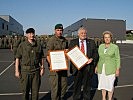 V.l.: Brigadier Christian Habersatter, Oberst Thomas Erkinger, AK-Präsident Alfred Schreiner und Landesrätin Verena Dunst.