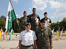 Die Siegerehrung der neuen Einzel-Heeresmeister am Maria-Theresien-Platz.