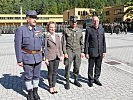 Die Ehrengäste, v.l.: Bundesobmann des Kaiserschützenbundes Tirol 1921, Major Hans-Peter Gärtner, Hildegard von Lichtenstein, Oberst Klaus Zweiker und Anton Pertl.