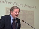 Hofrat Schmidl bei seinen Ausführungen zur Geschichte Franz Josephs I.