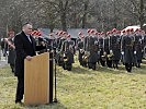 Verteidigungsminister Doskozil bei seiner Rede.