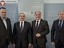 V.l.: Die Minister Doskozil, Pintér, Sobotka und Simicskó.