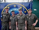 Die rückkehrenden österreichischen Soldaten der EU-Mission in der Zentralafrikanischen Republik. V.l.: Arbeiter, Lang, Dialer und Schmalzl.