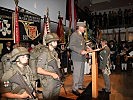 Brigadier Ernst Konzett bedankt sich bei den Musikanten.