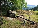 Der Panzerturm M-47 noch eingebaut auf seinem Bunker.