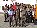 Die Sieger des Mannschaftsschießen; v.l.: 2. Platz - Militärkommando Tirol; 1. Platz - Militärkommando Salzburg und 3. Platz - Militärkommando Kärnten.