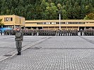 Oberst Peder Nuderscher, der Kommandant des Stabsbataillons 6, als Kommandant der ausgerückten Truppe.