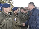 Verteidigungsminister Hans Peter Doskozil verabschiedete die österreichischen Soldaten des Kontingents für den EU-Außengrenzschutz.