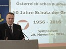 Verteidigungsminister Doskozil eröffnete das Symposium.