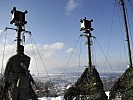 Richtfunkanlagen übermitteln die Daten über weite Strecken.