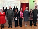 V.l.: Silvia Moosmaier, Oberst Just, Irmtraut Karlsson, Maria Reichartzeder, Brigadier Andrea Leitgeb, Ines Stilling, Major Hirsch.