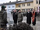 Die Kranzniederlegung am Hauptplatz der Marktgemeinde Liebenfels.