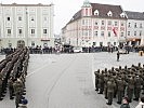 Die Angelobung am Ennser Stadtplatz.