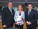 Hans-Peter Doskozil, Federica Mogherini, Christoforos Fokaides (v.l.n.r)