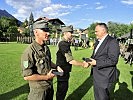 Im Rahmen des Festaktes wurden auch die Osttiroler Heeresbergführer Oberstabswachtmeister Wolfgang Klocker und Oberstabswachtmeister Clemens Bichler geehrt.