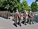 Marsch durch die Bregenzer Seeanlagen zum Festspielhaus.