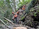 Im Zugtalbach bei Oberzeiring arbeiten die Pioniere in besonders steilem Gelände.