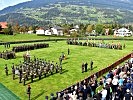 Gutes Wetter unterstütze die feierliche Angelobung vor den Sprungschanzen in Tschaguns.