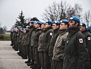 Die Soldaten des Kontingentes angetreten bei der Verabschiedung.