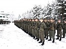 Die Soldaten wurden vor winterlicher Kulisse in Absam angelobt.