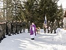 Auch am Sonntag sind die "Deutschmeister" am Übungsplatz - der Tag begann mit einer Feldmesse.