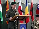 Der neue Kommandant der EUFOR-Truppe bei seiner Antrittsrede.