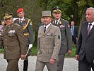 V.r.: Landeshauptmann Hermann Schützenhöfer, Kommandant der Landstreitkräfte, Generalleutnant Franz Reißner, General Jean-Pierre Bosser, General Francisco Javier Varela Salas bei der Eröffnungszeremonie.