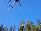 Am Ende der Übung wurden die Lehrgangsteilnehmer durch eine "Alouette" III aus der Notsituation geborgen.