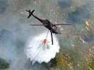 Auch bei Waldbränden kommt der Hubscharuber zum Einsatz.